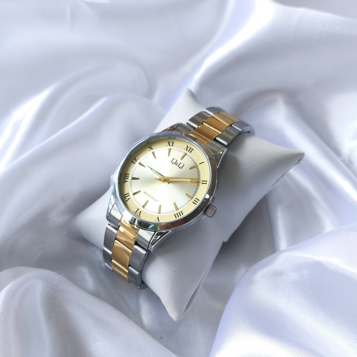 Reloj Q&Q C10A-049PY Acero Hombre Elegante Bicolor