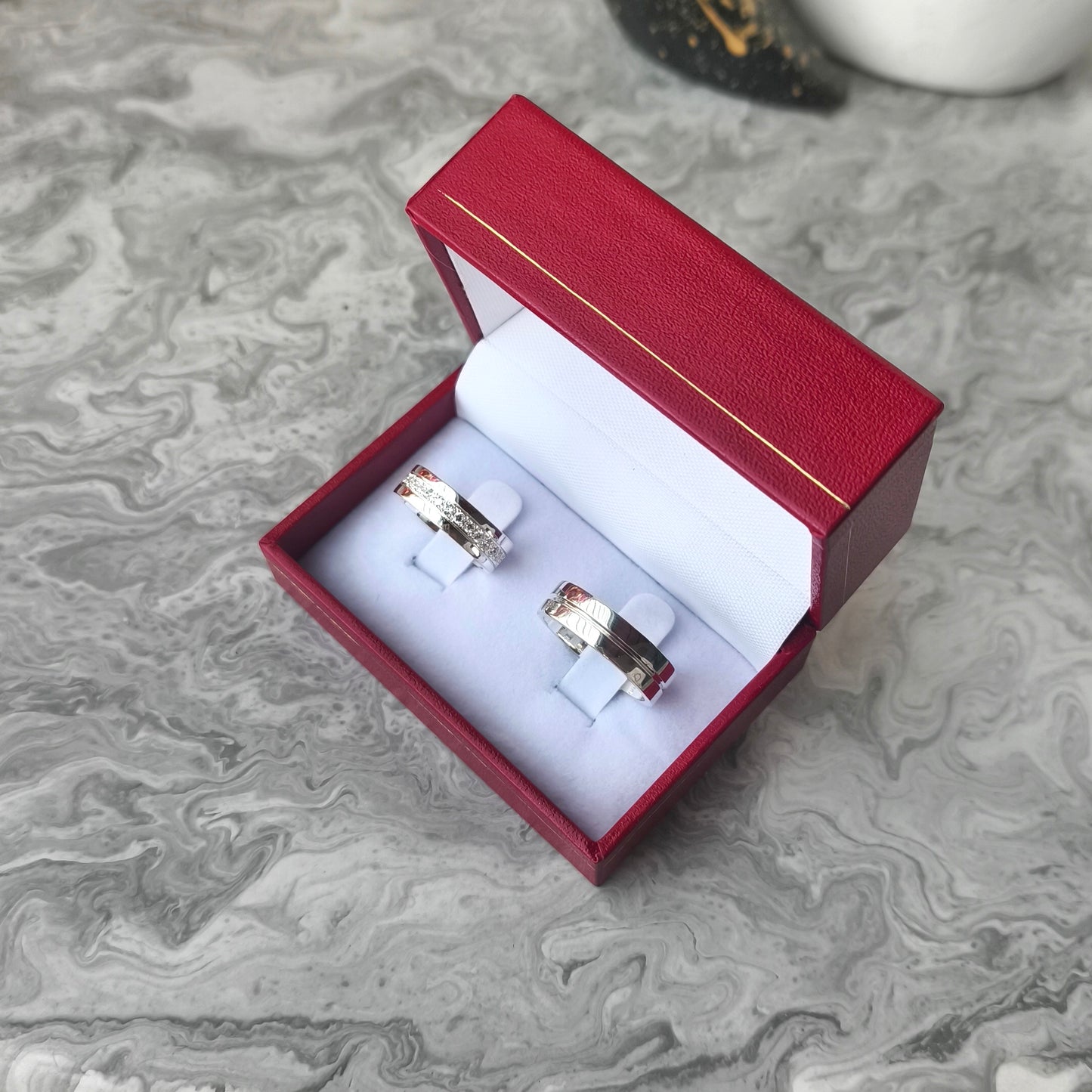 Argollas de matrimonio Lecce en plata italiana para pareja