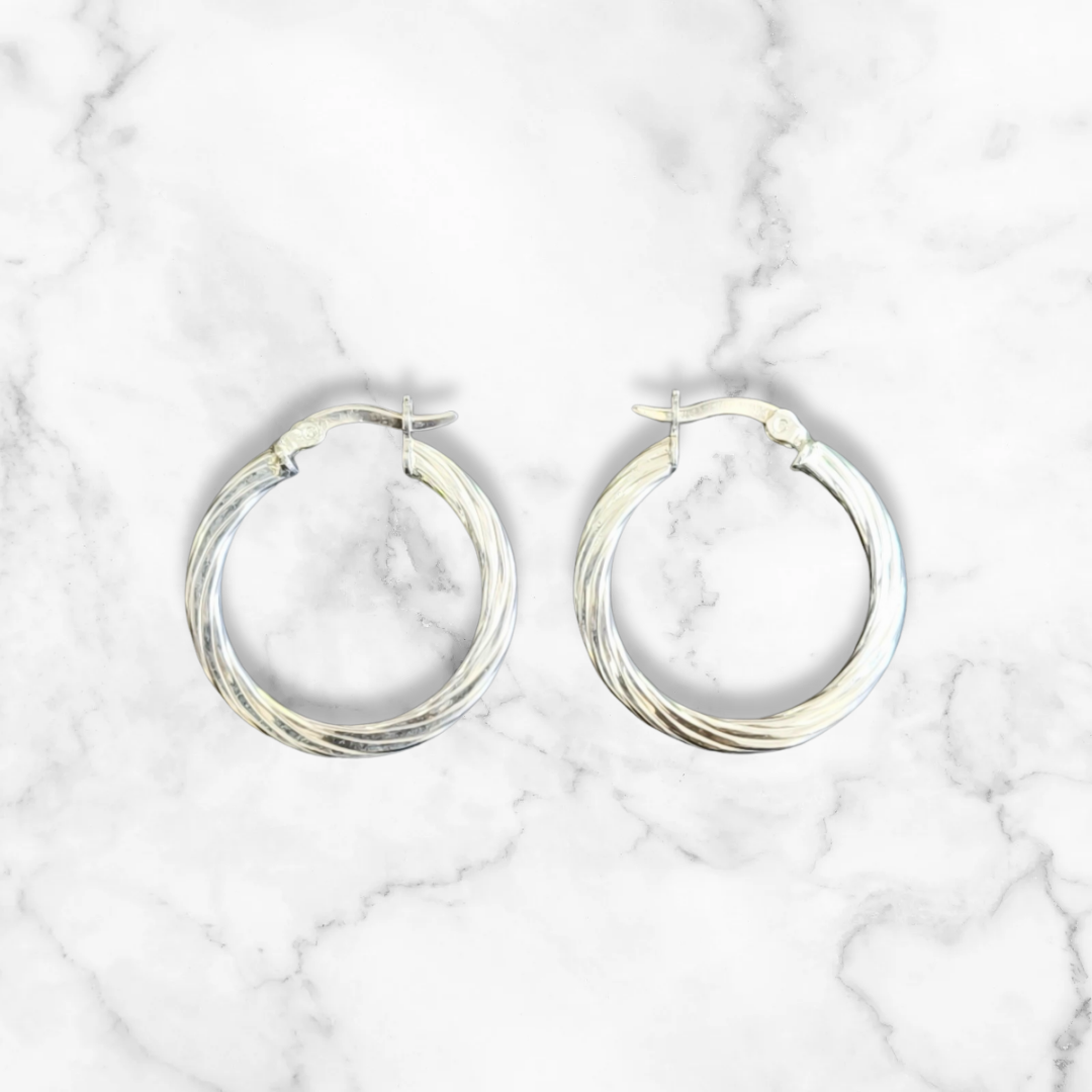 925 Silver Tubular Melcocha Candongas Earrings