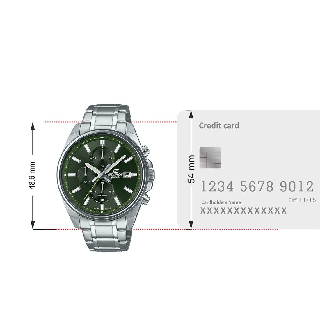 Reloj Edifice Casio Original Acero Ejecutivo Verde Hombre EFV-610D-3CVUDF