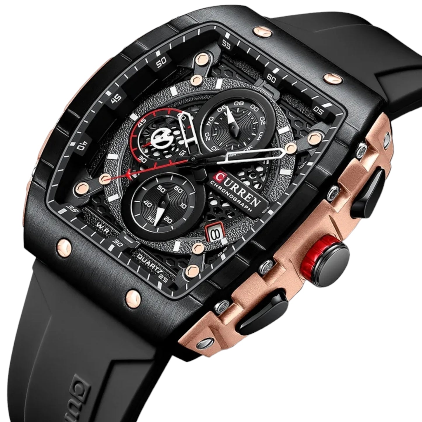 Curren 8442 Square Black Sport Watch