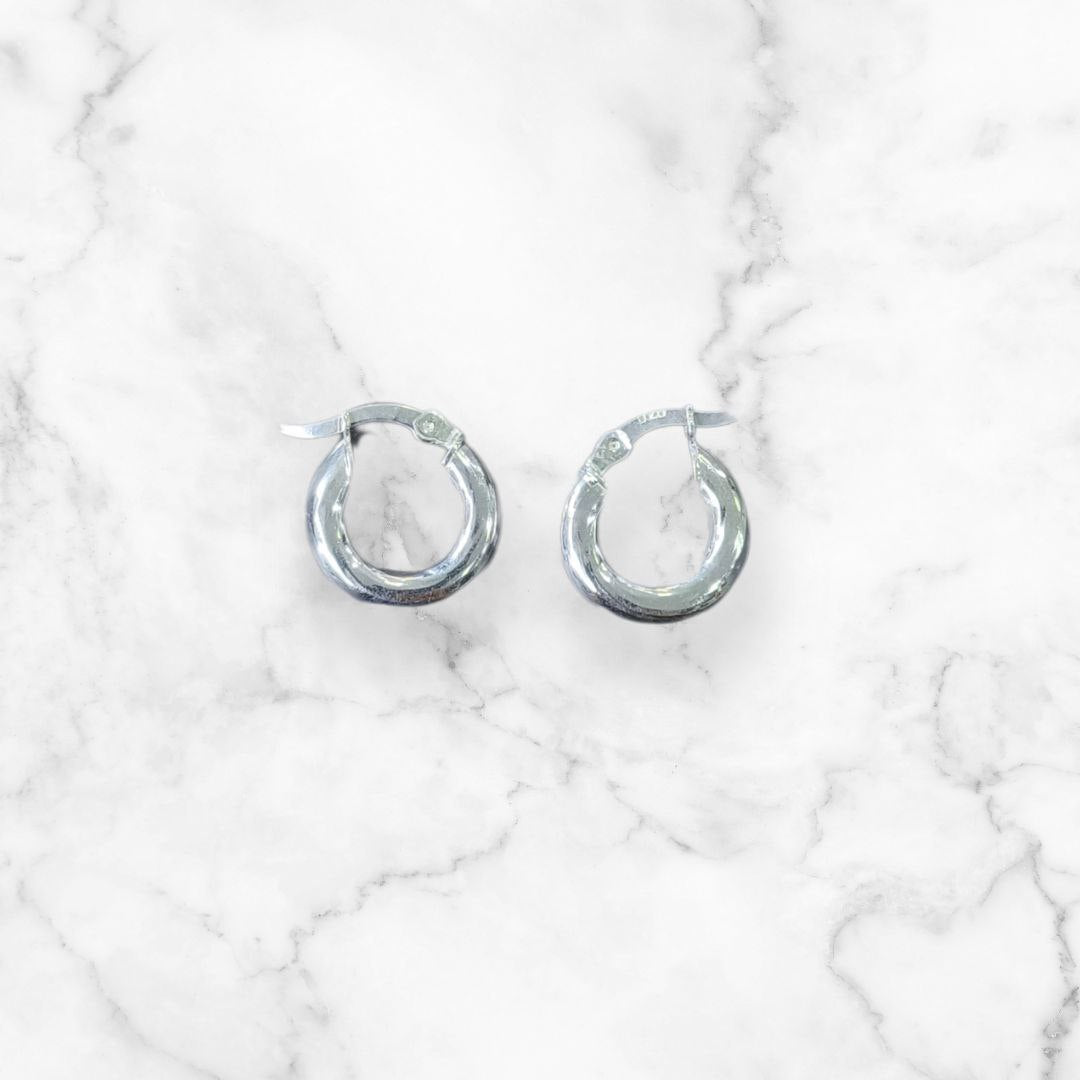Small Elegant 925 Silver Candongas Earrings