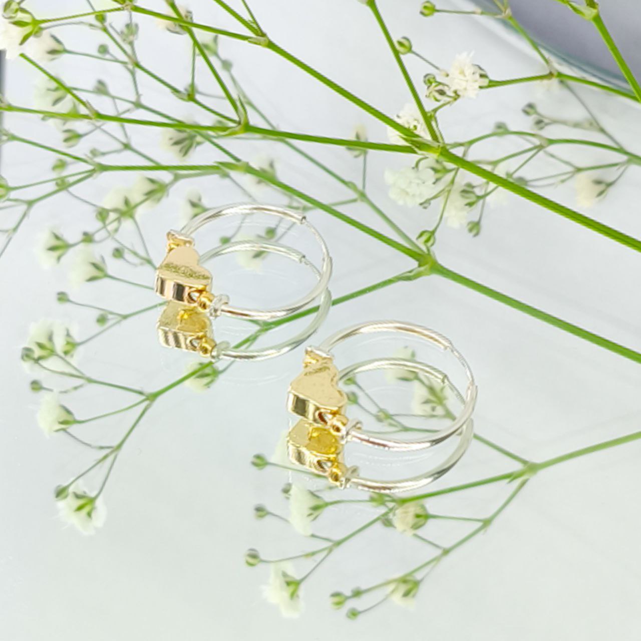 Candongas Earrings with Hanging Heart Silver925