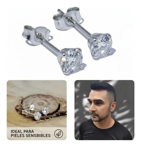 Aretes / Topos / Piercing Unisex Plata