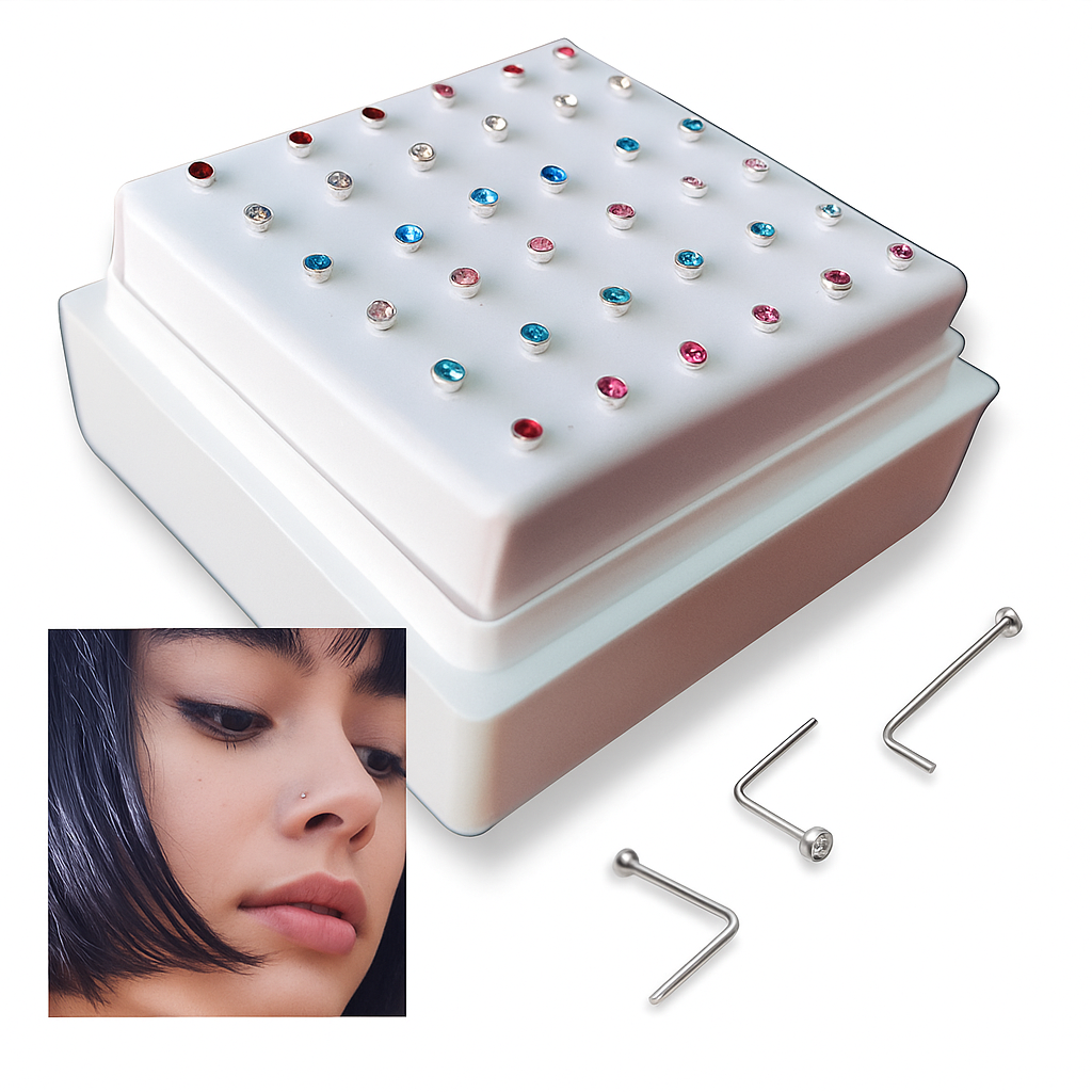 COLORES PIERCING PLATA NARIZ FORMA L