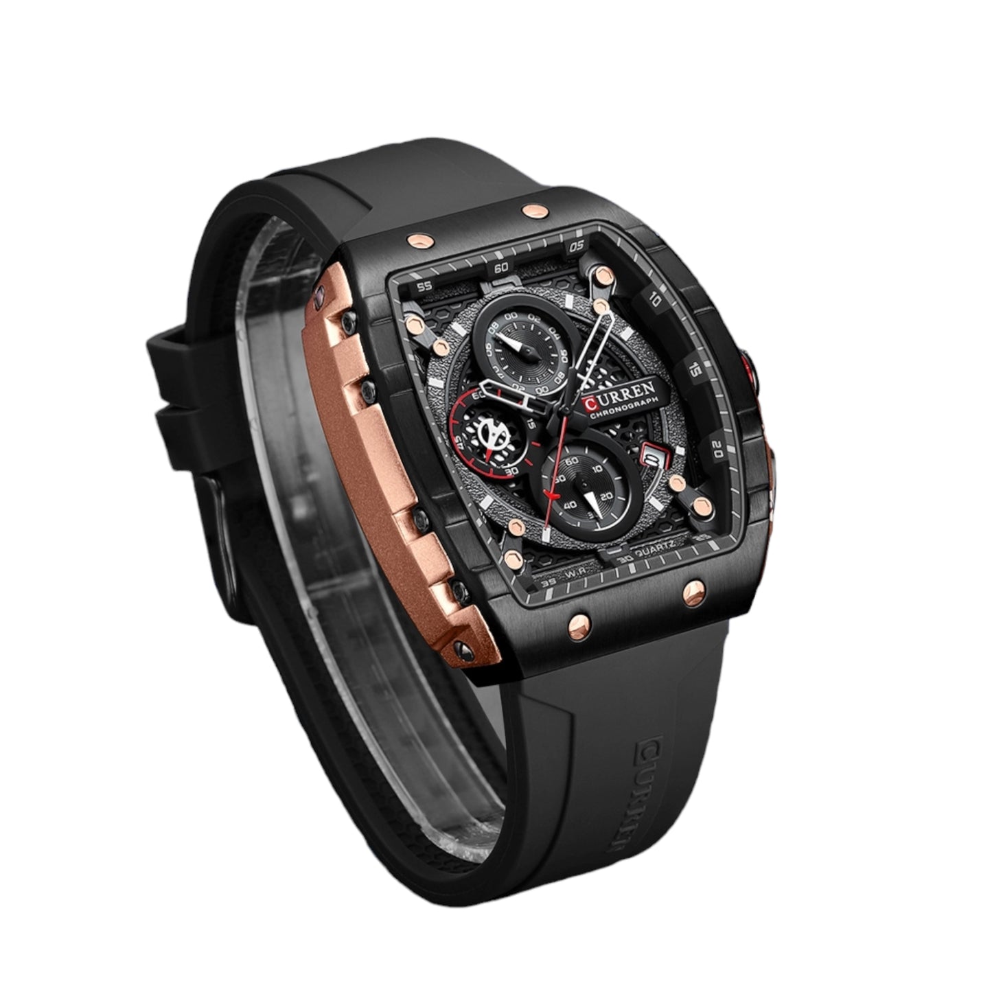 Curren 8442 Square Black Sport Watch