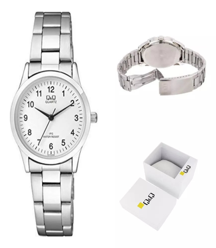 Reloj Mujer Q&Q C213j204y Casual Original Plateado Fino