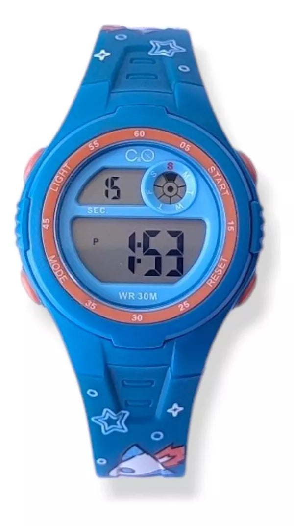 Reloj Niño Digital Impermeable al Agua Azul Astronauta