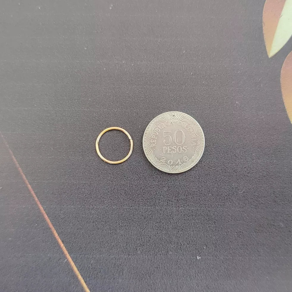 Piercing Nariz Nostril Aro Dorado Liso Plata925