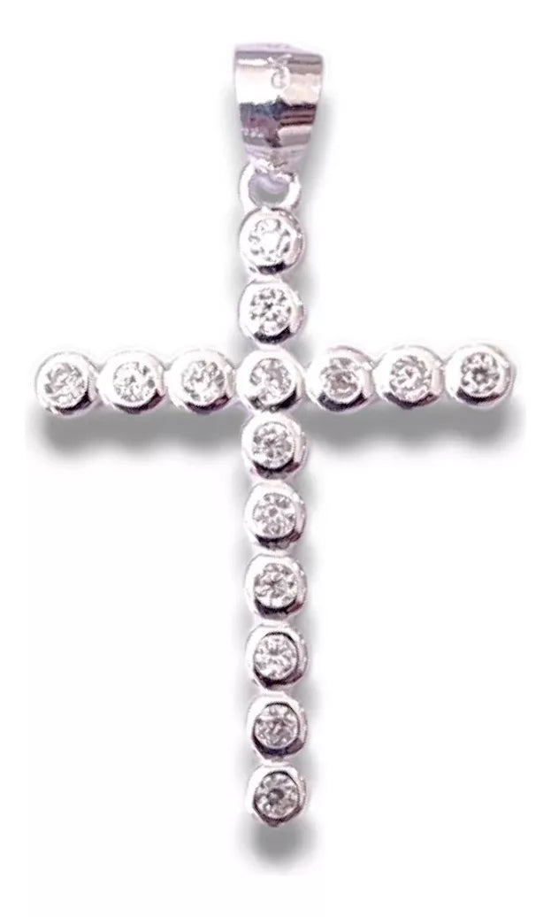 Dije Cruz Plata 925 Italiana Grande Elegante Unisex