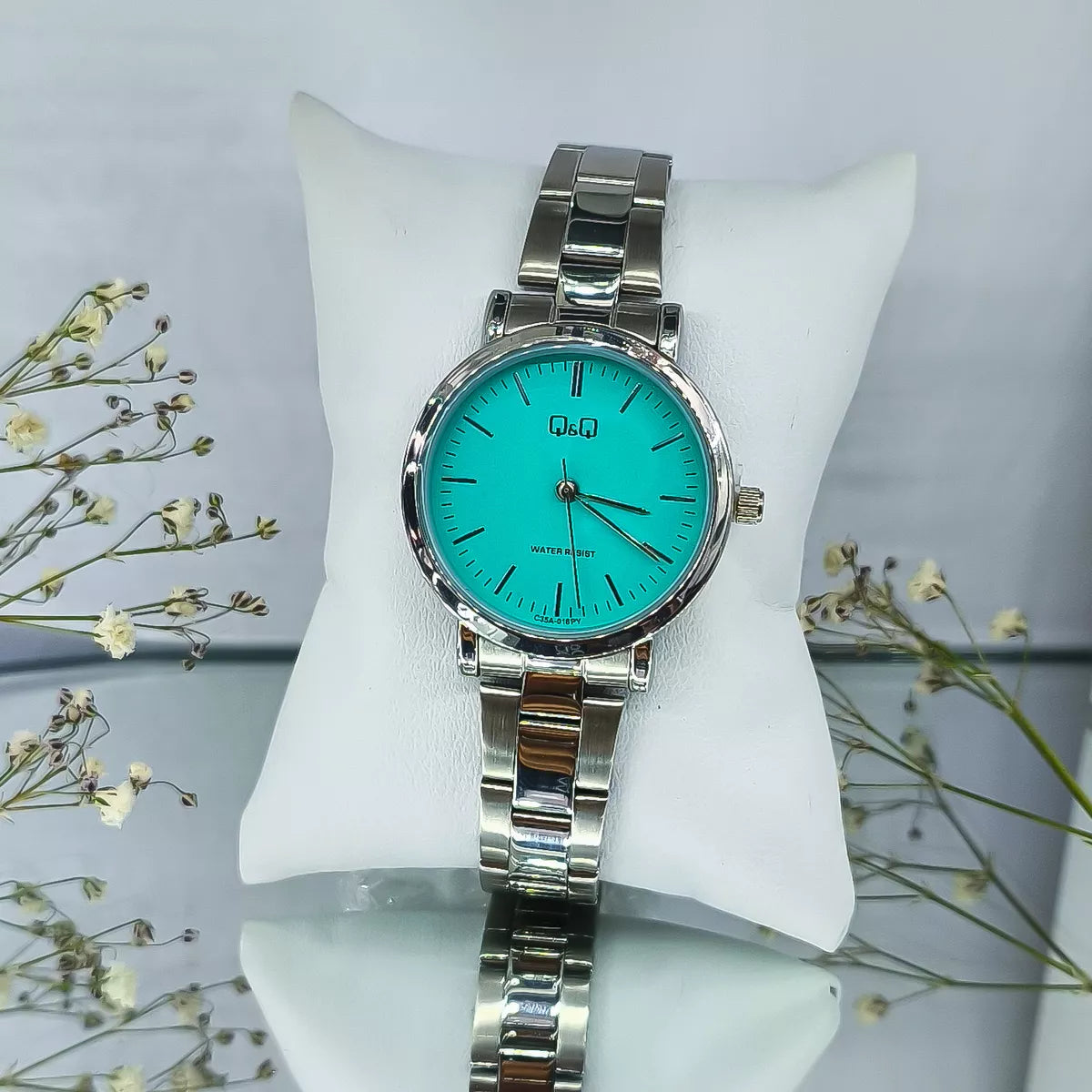 Reloj Q&Q C35A-015PY Acero Mujer Azul Tiffany