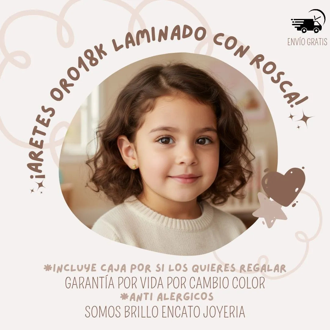 Anti-allergenic Angels Girls' Earrings in 18k Gold Plated