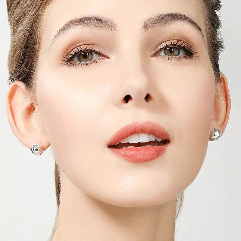 Aretes Bola Grande Mujer Plata925