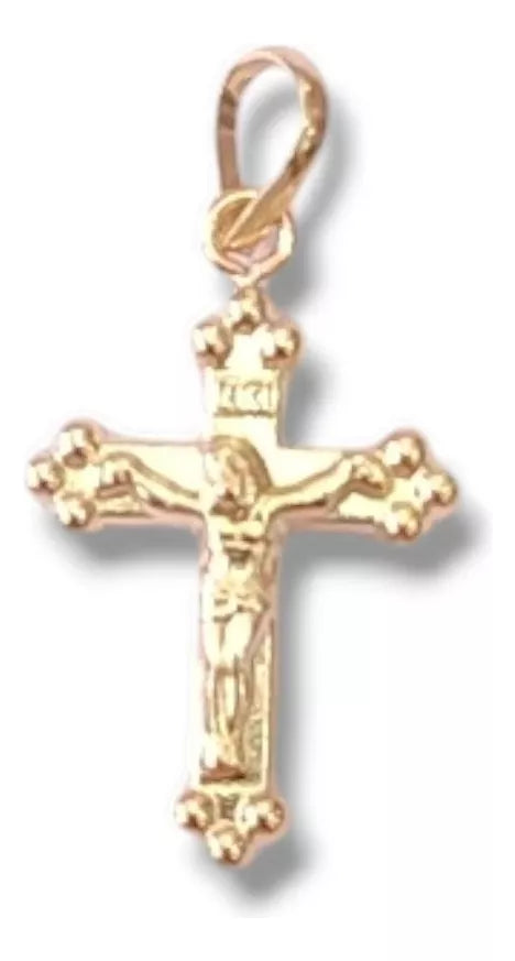 Dije Cristo Cruz Oro18k Lamiando Colgante Unisex Elegante