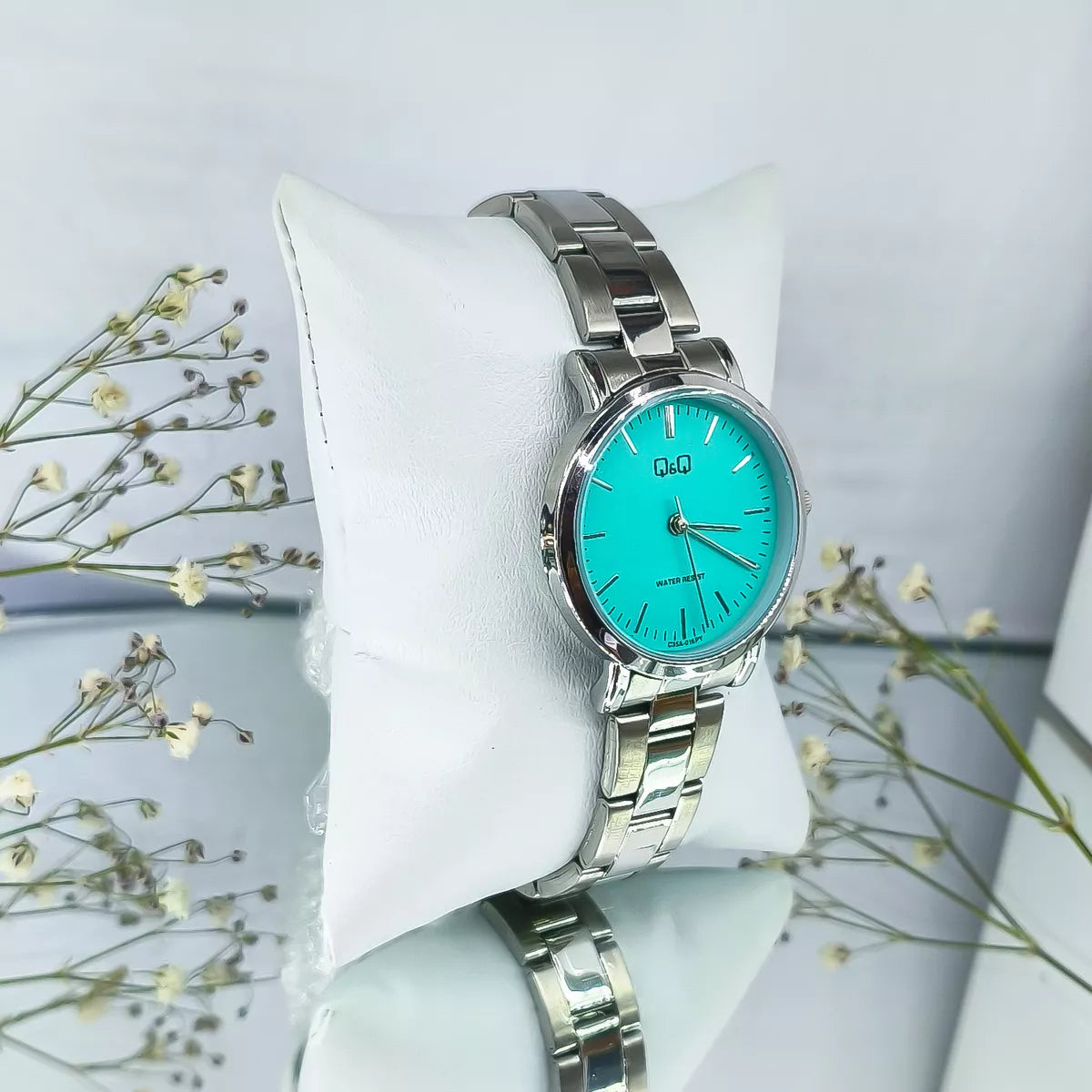 Reloj Q&Q C35A-015PY Acero Mujer Azul Tiffany