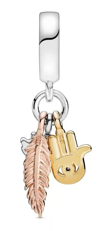 Dije Charm Ojo turco mano hamsa Plata925