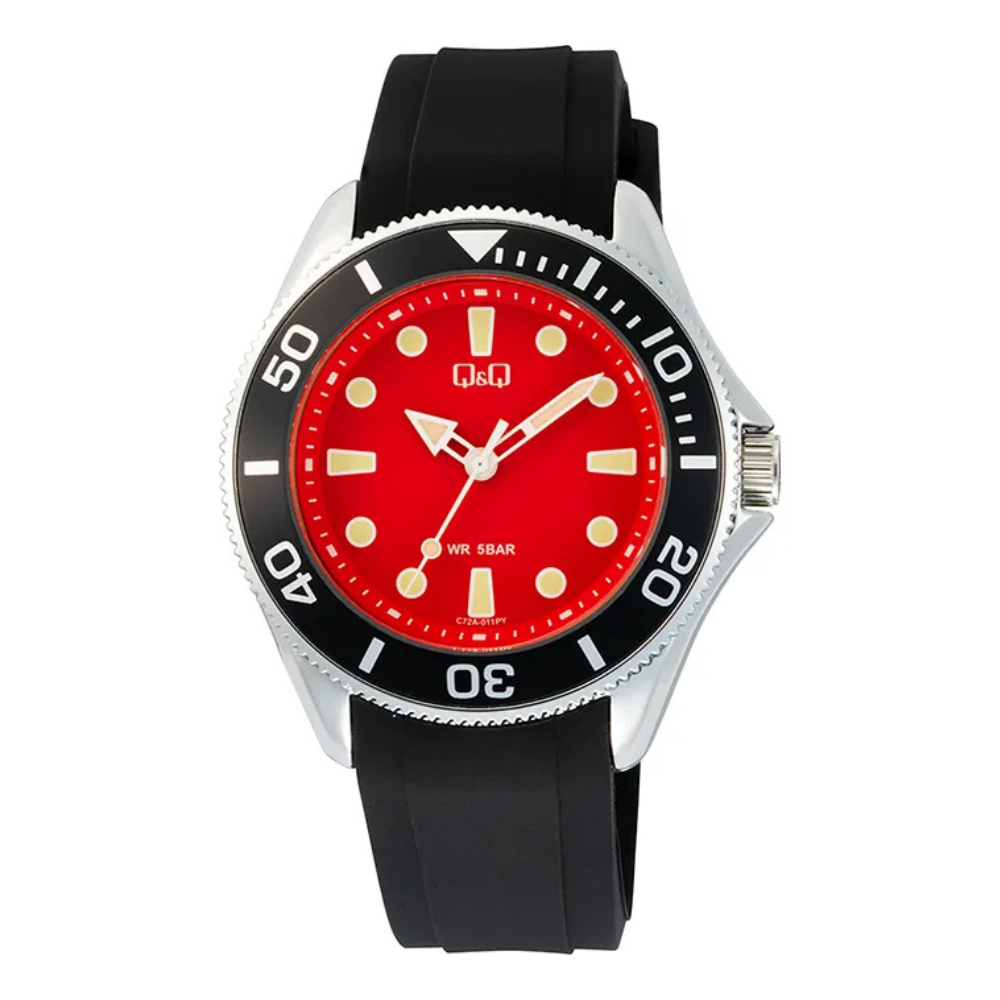 Reloj Q&Q C72A-011PY Hombre Deportivo Siliconado