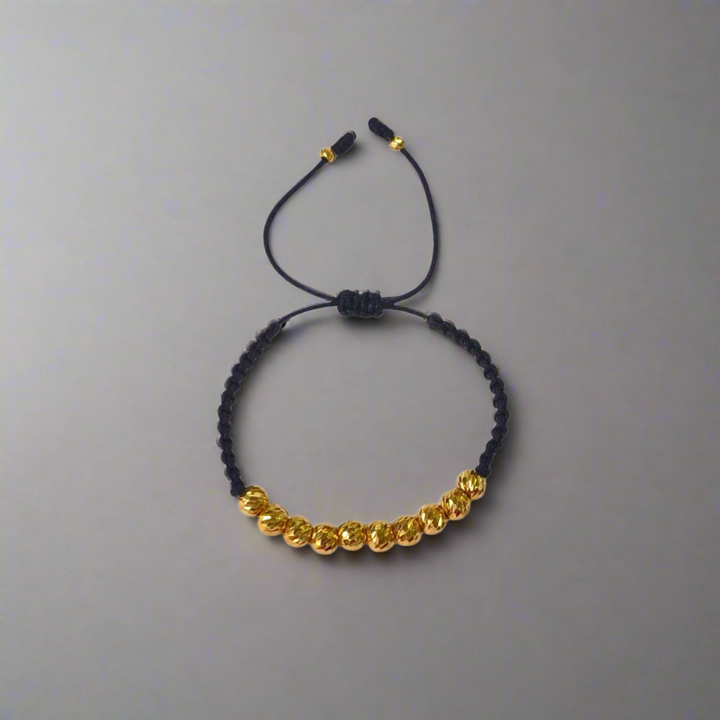 Pulsera con Balines de Oro Diamantados | Estilo Único
