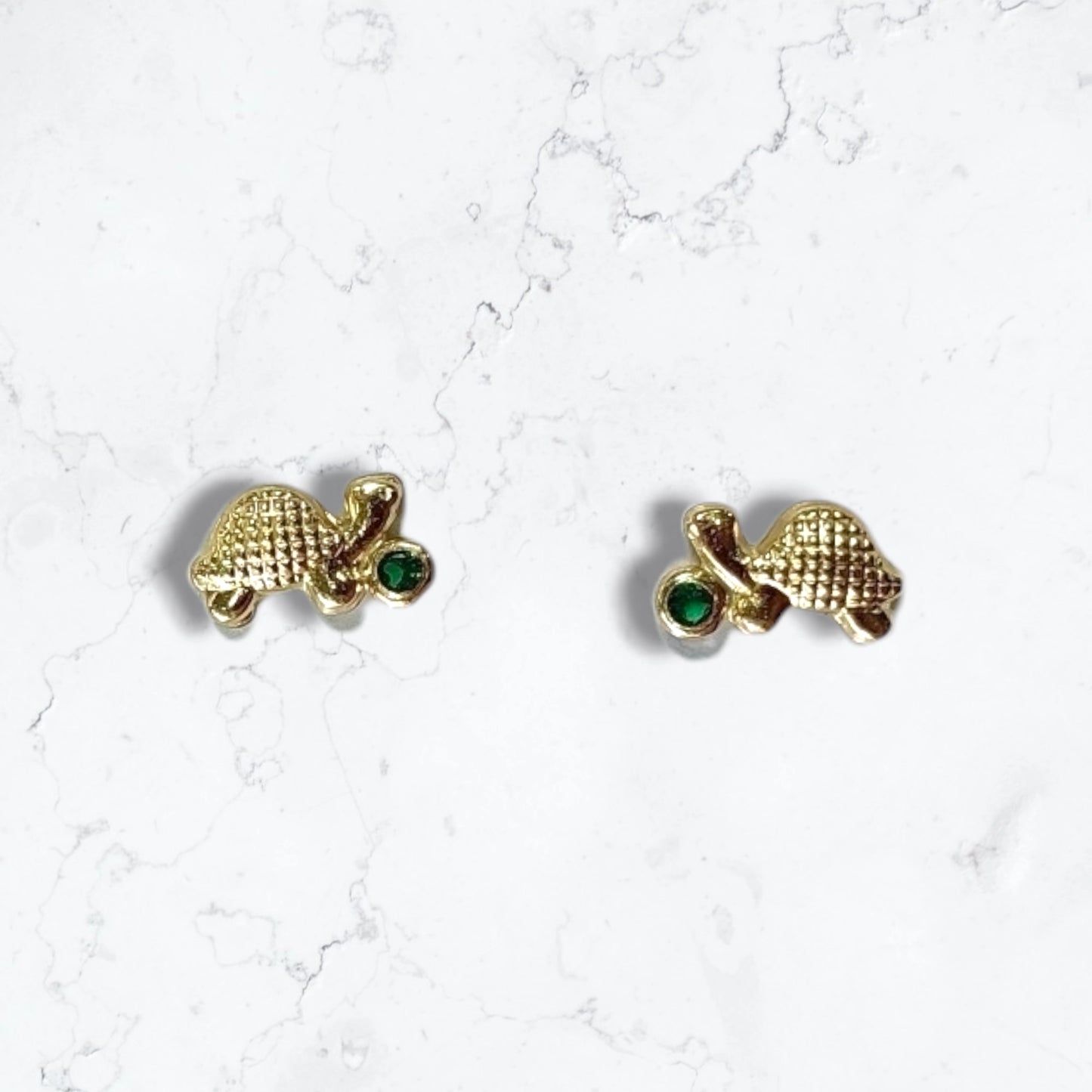18k Gold-Laminated Turtle Anti-Allergy Earrings