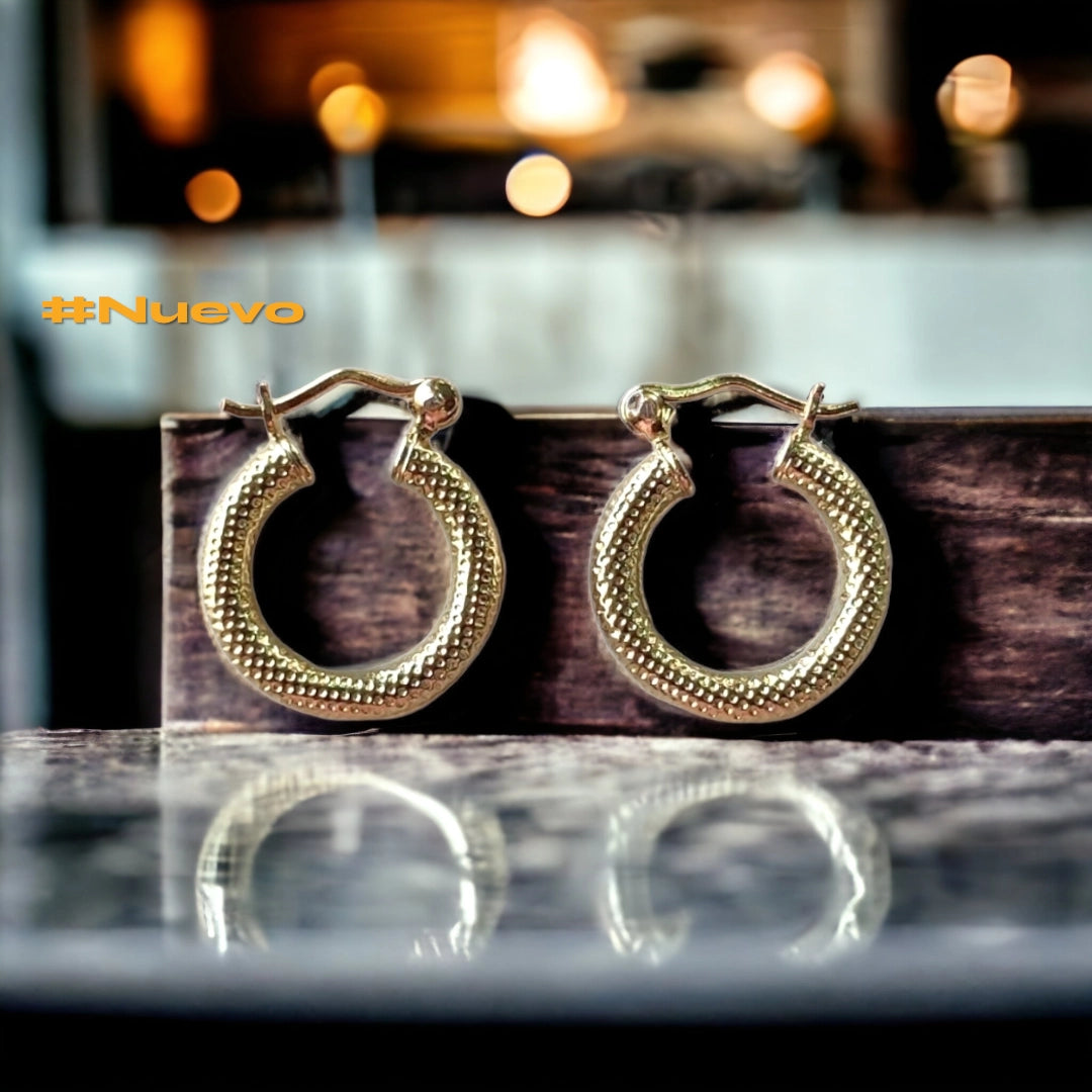 Candongas Anti alérgicas Pequeñas Oro Laminado18k