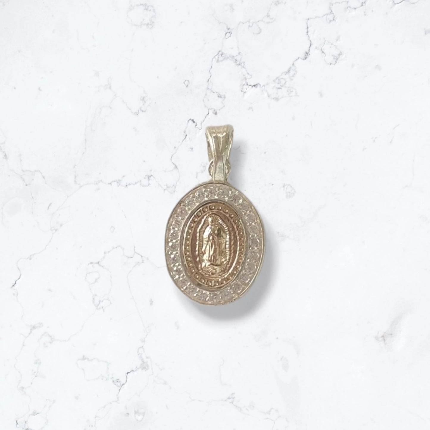 Dije Colgante Virgensita Guadalupe Mediana Plata 925 Italiana