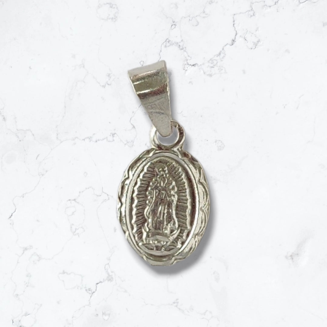 Dije Colgante Virgen Guadalupe Pequeño En Plata 925 Italiana