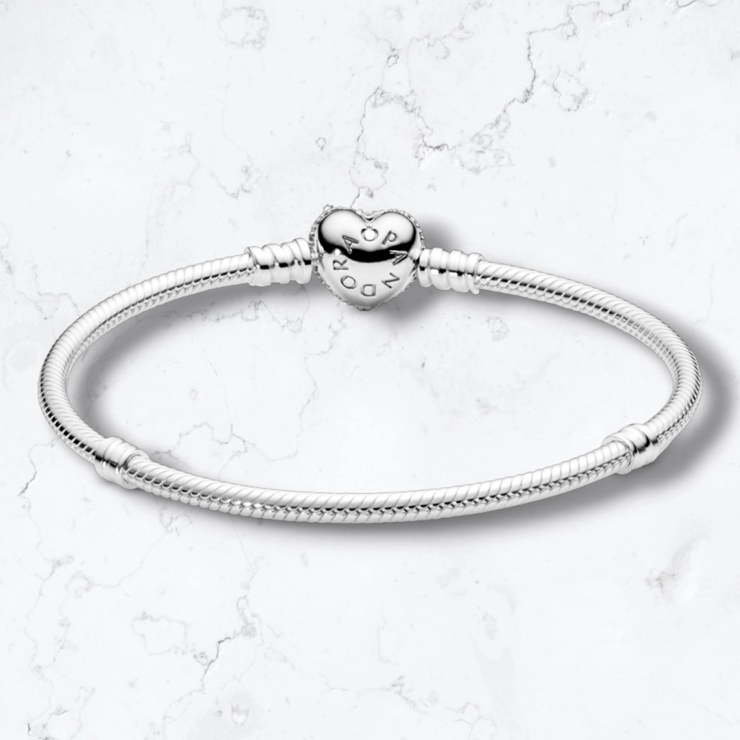 Elegant 925 Silver Heart Bracelet