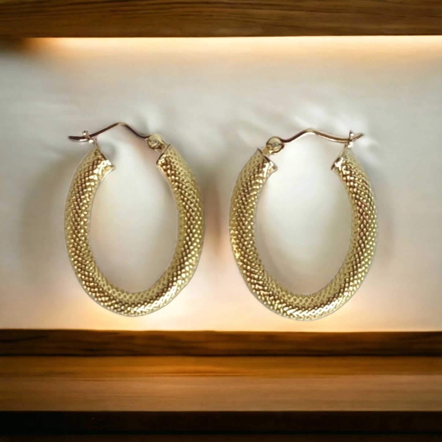 Candongas / Aretes Grandes Mujer Oro Laminado18k Ovalo 3 Cm
