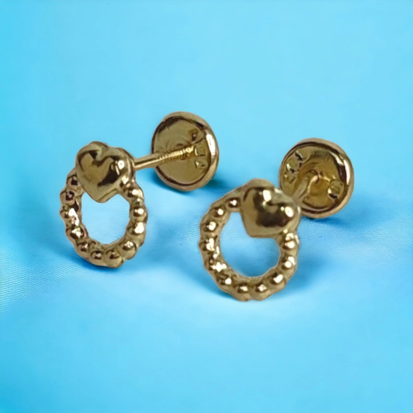 Anti-allergy Safety Polka Dot Earrings for Women, 18k Gold Plated