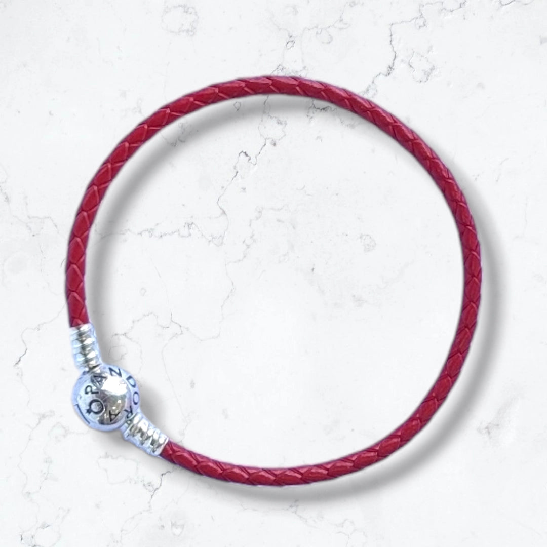 Pulsera cuero rojo