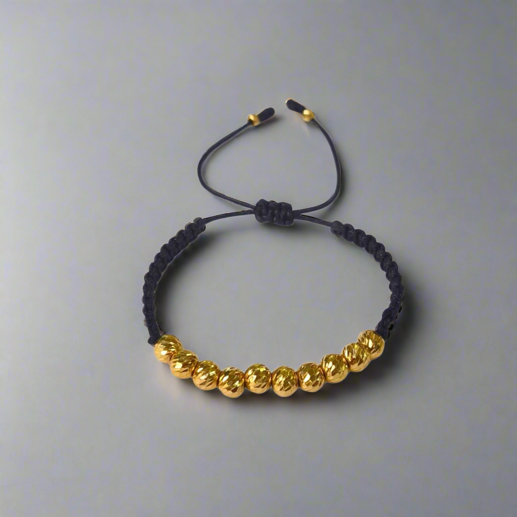 Manilla de Lujo: Balines de Oro 18K Diamantados Ajustables