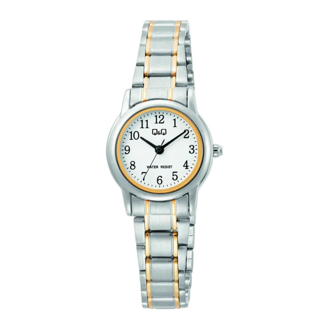 Reloj Mujer Qyq Original Q&q Plateado Dorado C42a-002py