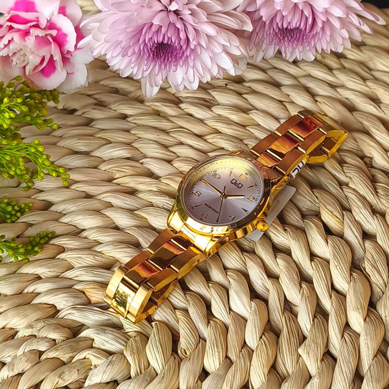 Reloj Mujer Qyq Original Q&q Elegante Dorado C11a-028py