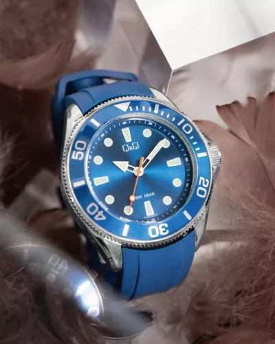 Reloj Q&Q C72A-006PY Hombre Azul Siliconado