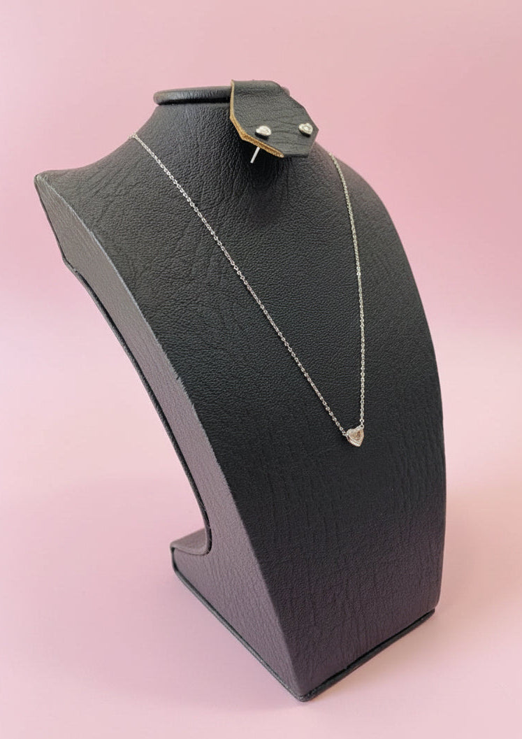 Set Corazones 3D Inflados | Cadena + Dije + Aretes Plata 925 Italiana