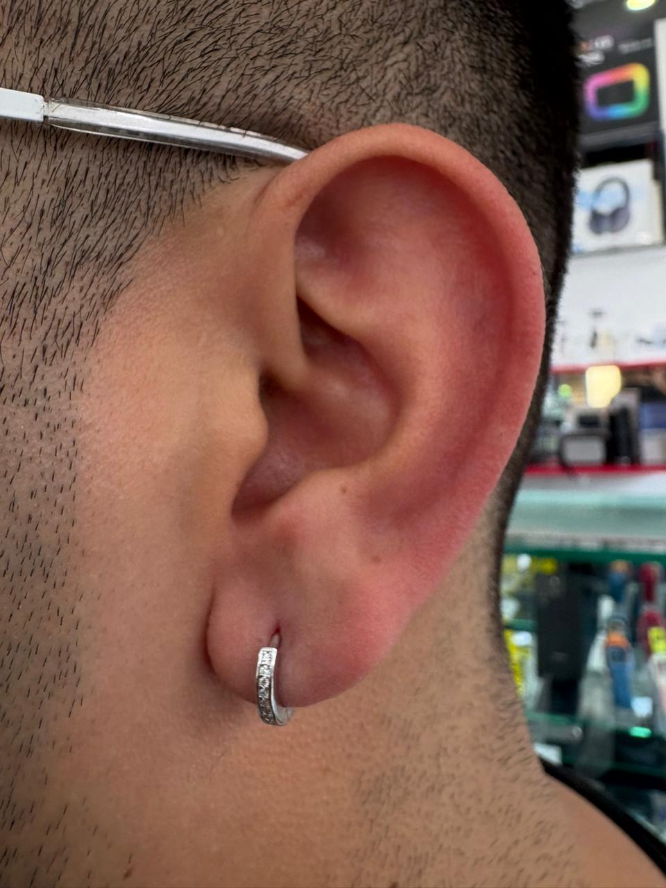 Aretes Hombre Plata 925 Candongas Diamantes Lab | Brillo Encanto