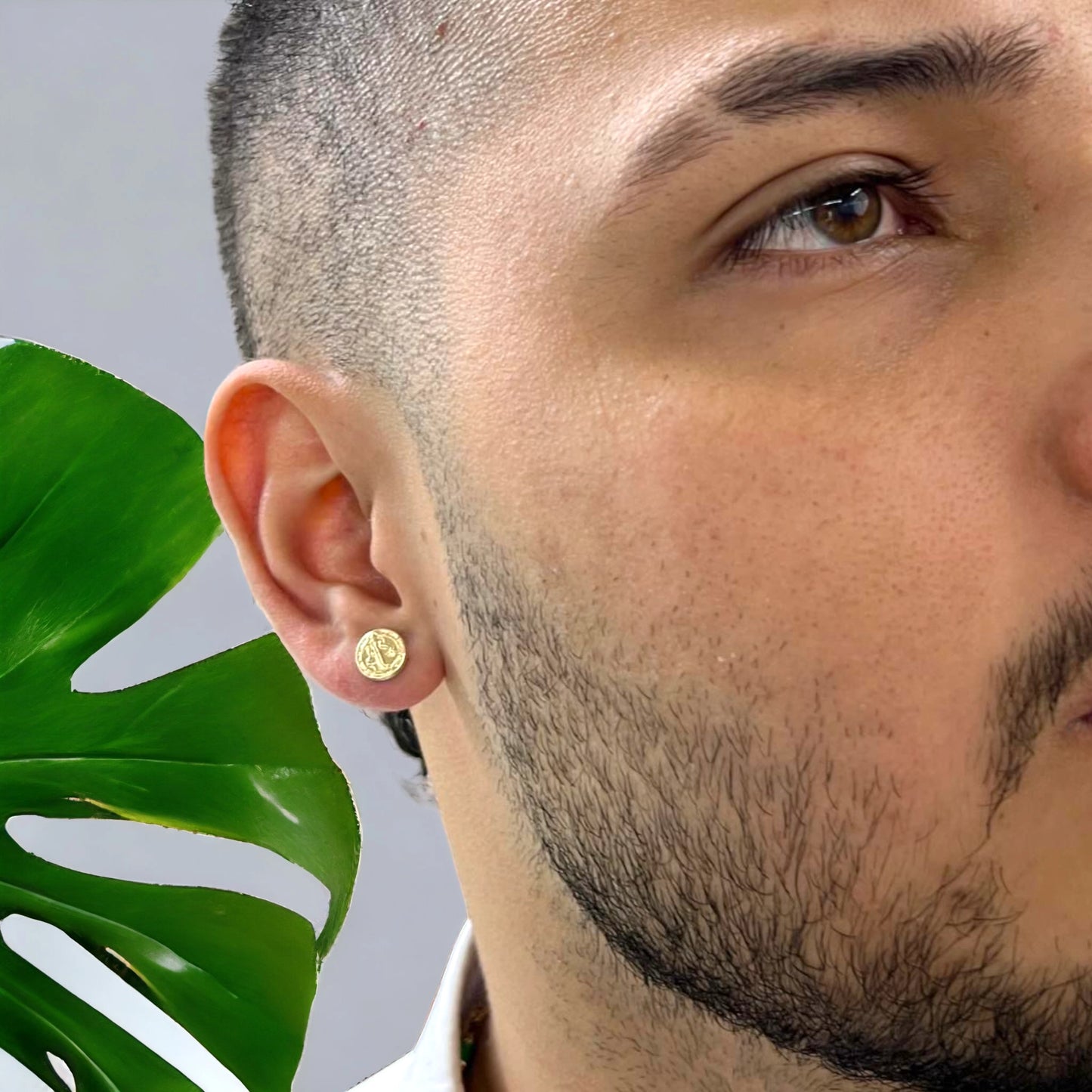 Aretes San Benito Mujer Oro Laminado 18K Antialérgicos