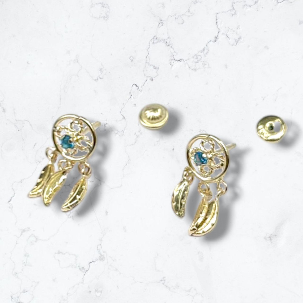 18k Gold Plated Dreamcatcher Earrings, Hypoallergenic