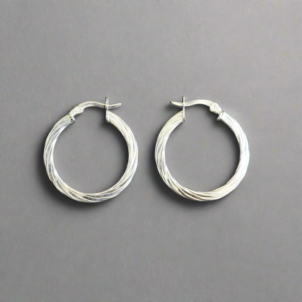 925 Silver Tubular Melcocha Candongas Earrings