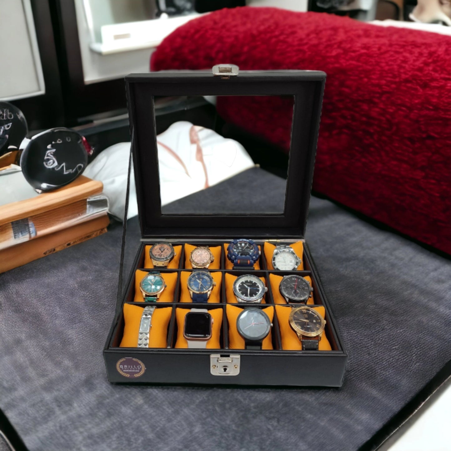 caja organizadora de relojes 12 puestos
