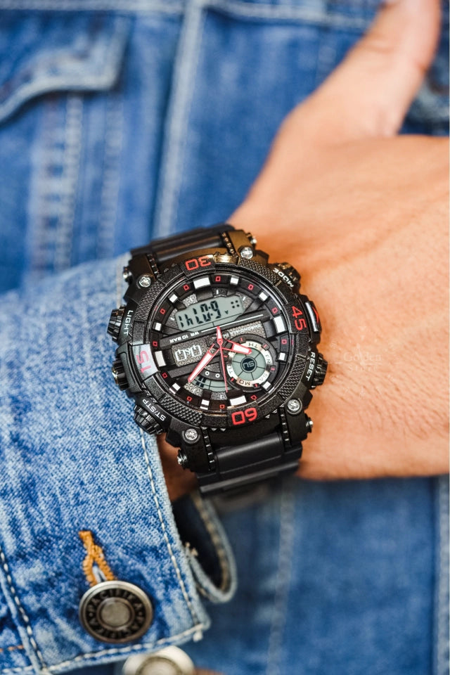 Reloj Q&Q Digital Original GW87J002Y Análogo y Digital Sumergible