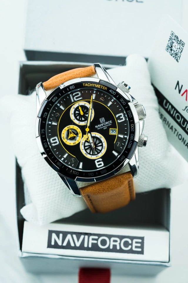 RELOJ NAVIFORCE Cafe Cronos Pulso Cuero NF8020L Hombre