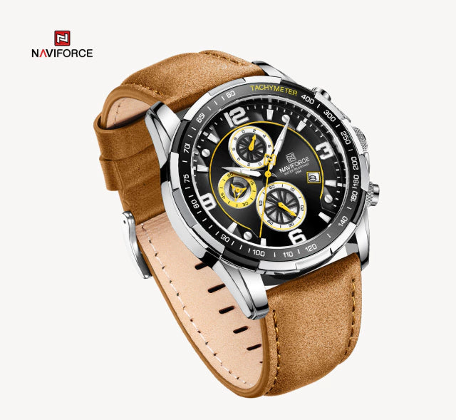 RELOJ NAVIFORCE Cafe Cronos Pulso Cuero NF8020L Hombre