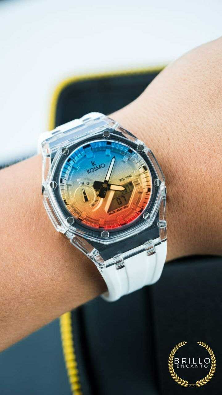 Kosmo Unisex White Watch K4010 Dual Time Submersible 50M
