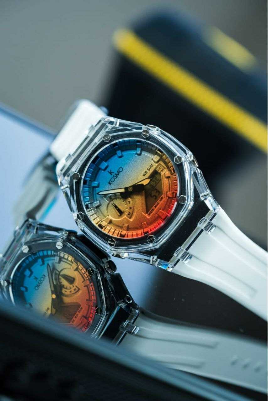 Kosmo Unisex White Watch K4010 Dual Time Submersible 50M