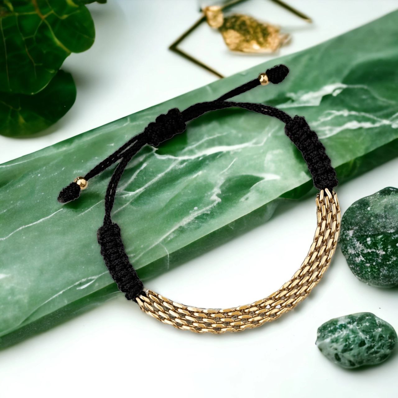 Pulsera Esclava Chinesca Ajustable en Oro Laminado18k Hombre