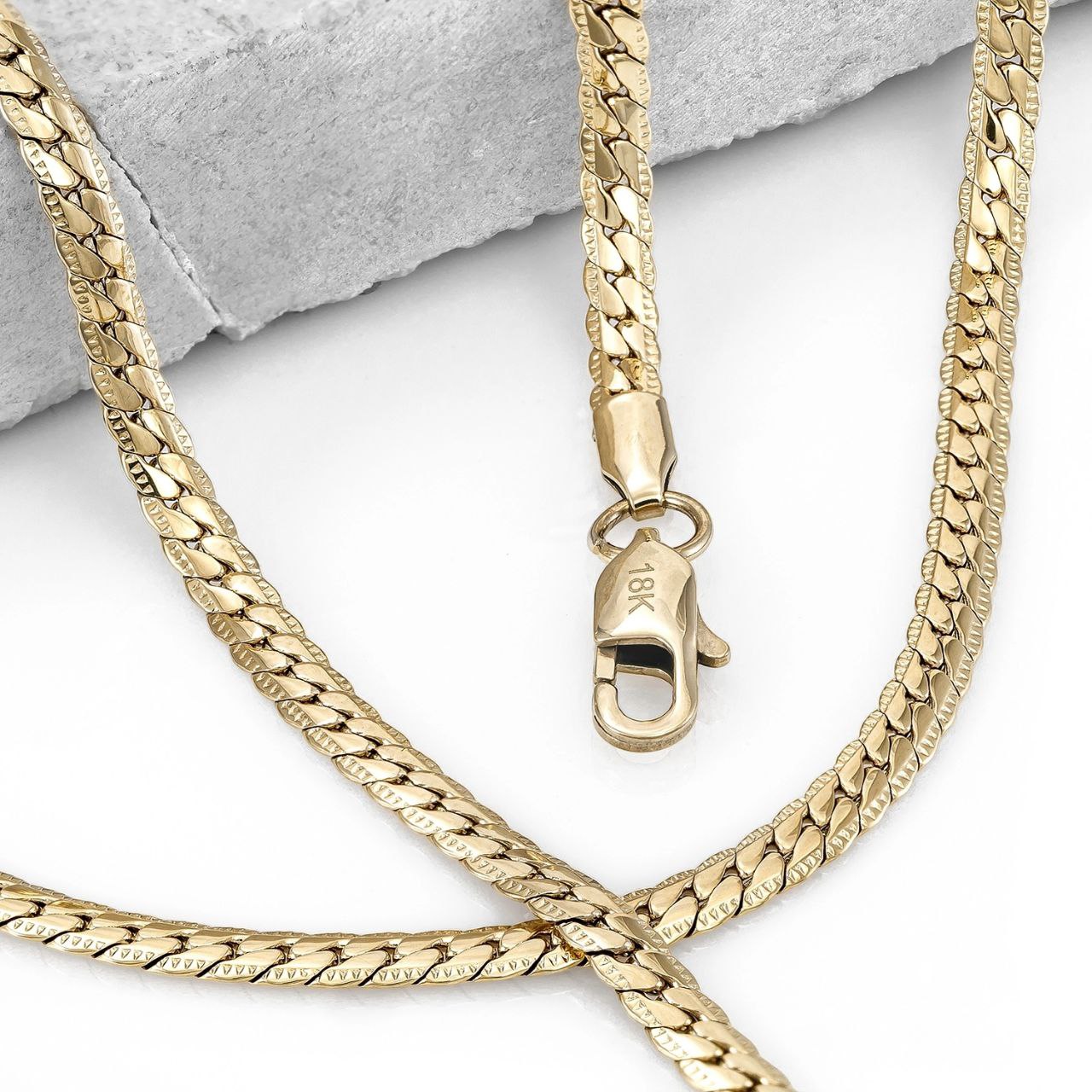 Cadena Gravada Oro laminado18K
