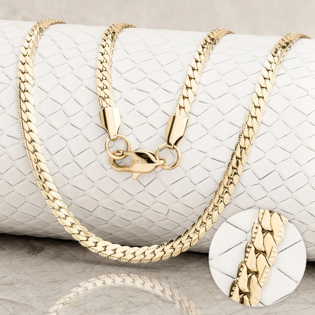 Cadena Gravada Oro laminado18K