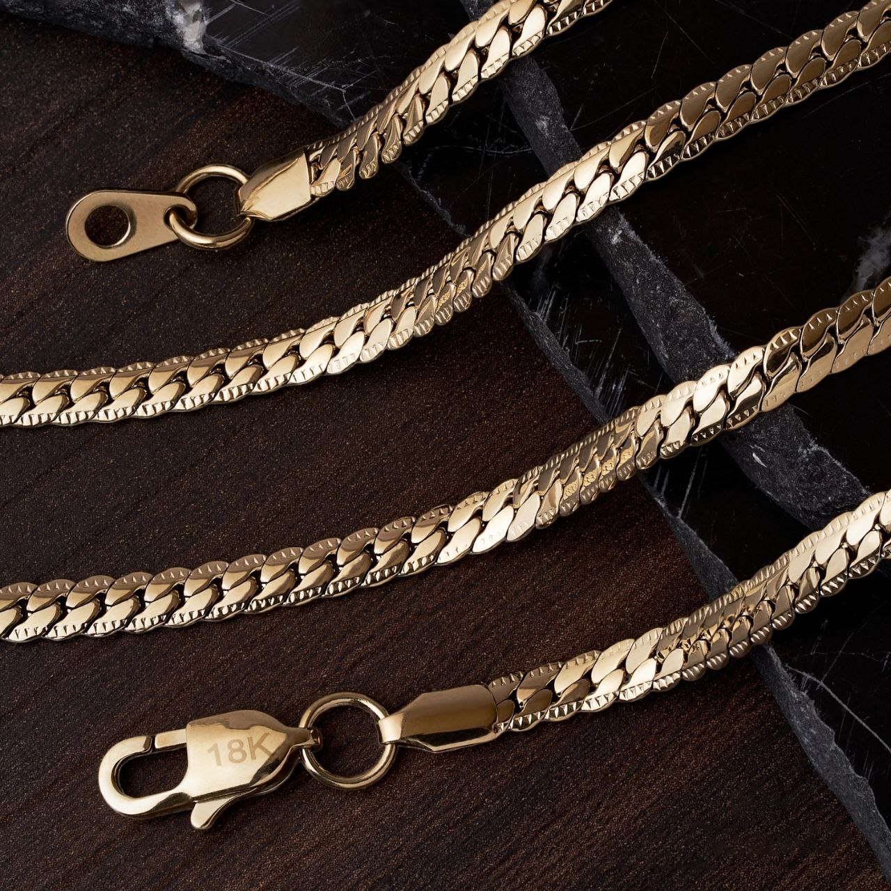 Cadena Gravada Oro laminado18K