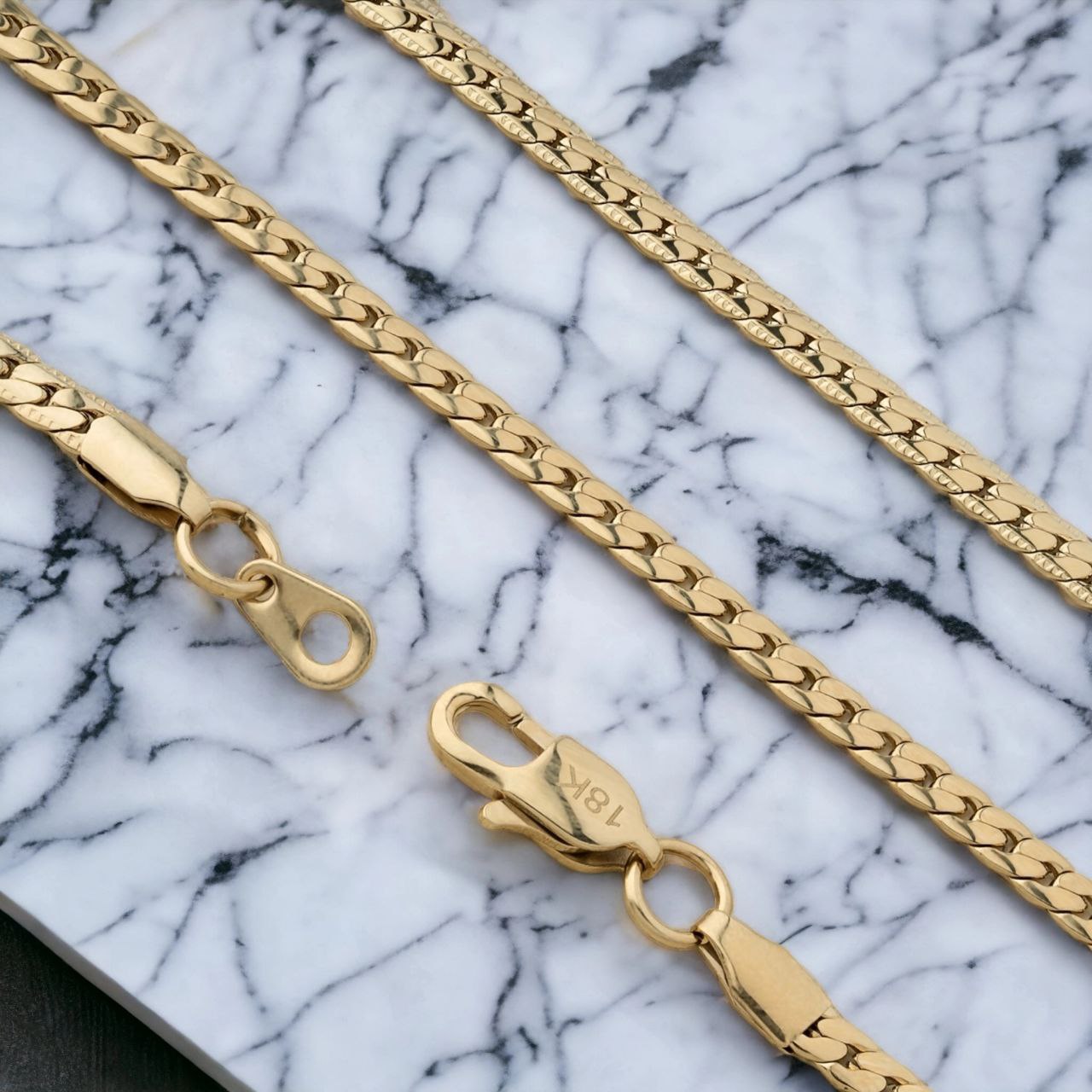 Cadena Gravada Oro laminado18K